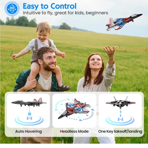 Nib Drone for Kids Remote Control Airplane 360 flip 2 rechargeable batteries - Picture 7 of 8